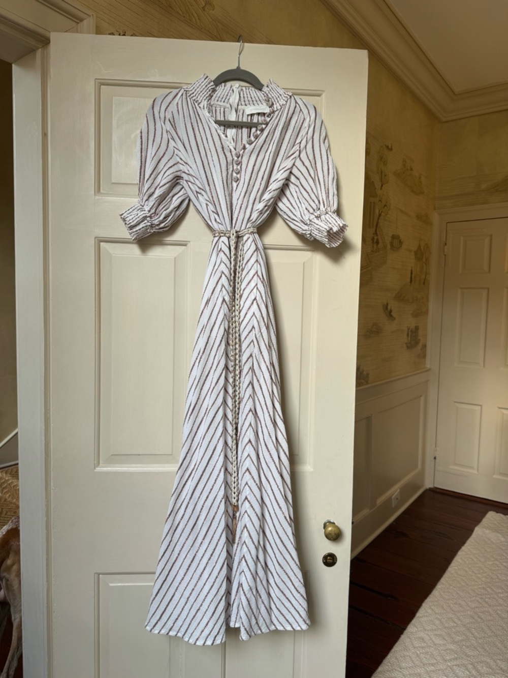 Zimmermann Cream Dress with Brown Pinstripes - Picture 5 of 6